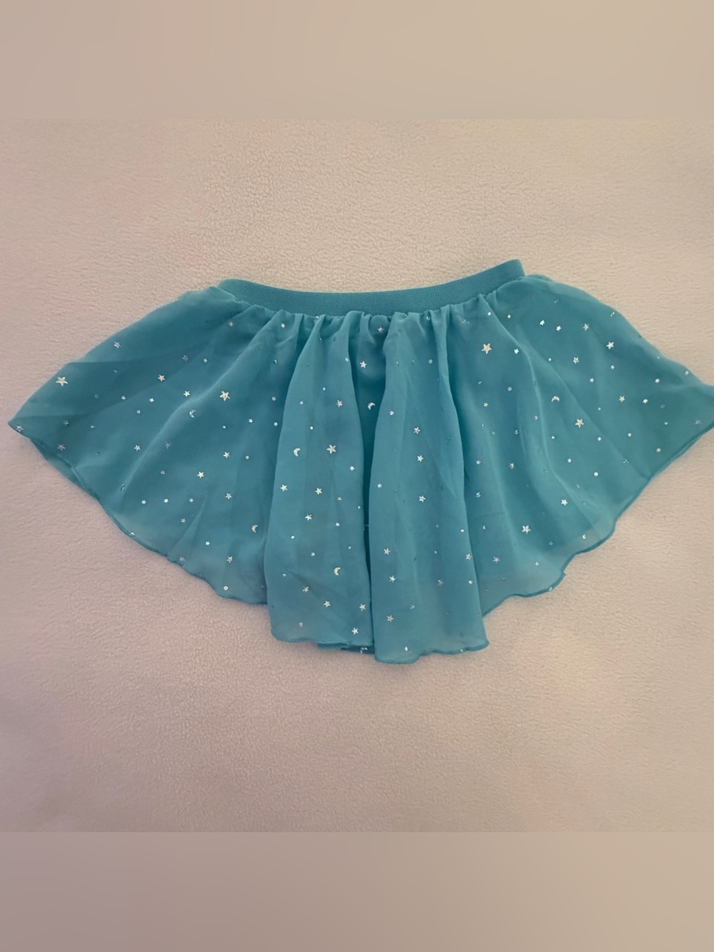 Teal Stars & Moon Glitter Dance Skirt